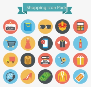 Flat Icons Shopping Icon Png Image High Quality - Shopping Icon Vector Png, Transparent Png, Free Download