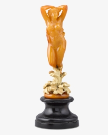 European Art Nouveau Amber Nymph Statuette - Amber Statuette, HD Png Download, Free Download