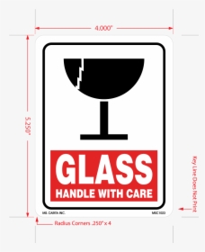 Glass Handle With Care Labels - Fragile Glass, HD Png Download, Free Download