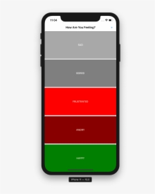 Image Of Iphone Screen With A List Of Mood Buttons - My First Xamarin App, HD Png Download, Free Download