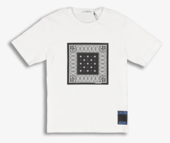 Calvin Klein Bandana Graphic Regular Tee White - Active Shirt, HD Png Download, Free Download