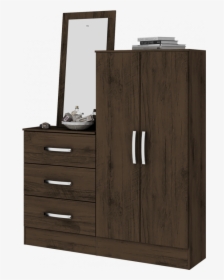 Comoda 2 Ptas 3cj Con Espejo Cafe Briz - Comoda Sapateira Com Espelho, HD Png Download, Free Download