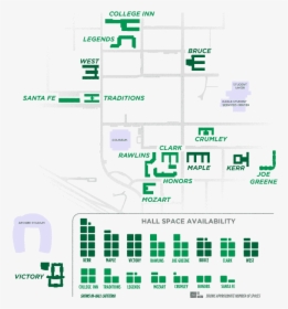 Map Of Residence Halls - College Inn Unt Layout, HD Png Download, Free Download