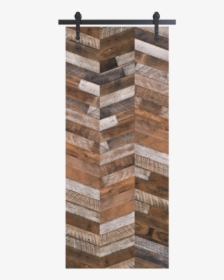 Gray Vertical Triple Herringbone Reclaimed Wood Door - Plank, HD Png Download, Free Download