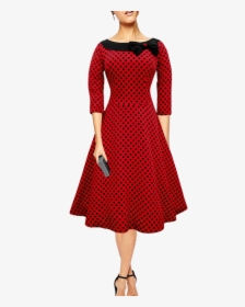Party 50s Fashion For Women , Png Download - Polka Dots Long Frocks, Transparent Png, Free Download