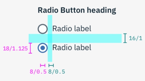 Structure And Spacing Measurements For A Radio Button - Reading Buses, HD Png Download, Free Download