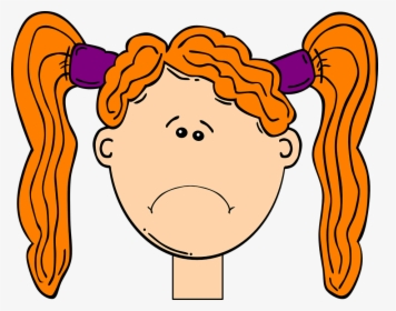 Head Red Girl - Kid Sad Face Clipart, HD Png Download, Free Download