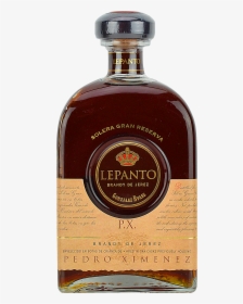 Engraved Text On A Bottle Of Personalised Lepanto Solera - Glass Bottle, HD Png Download, Free Download