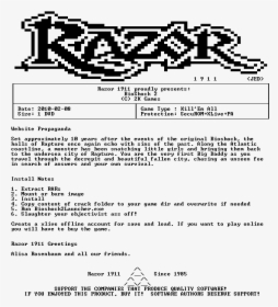 Razor 1911 Game Notes, HD Png Download, Free Download
