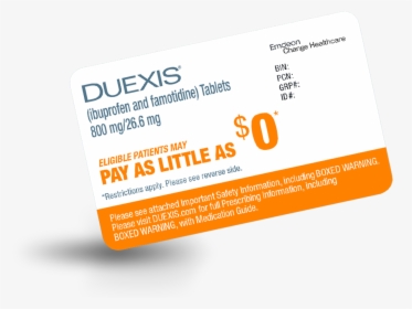 Download Your Duexis Co-pay Card - Label, HD Png Download, Free Download