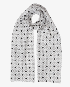 White & Black Diamond Scarf - Stole, HD Png Download, Free Download