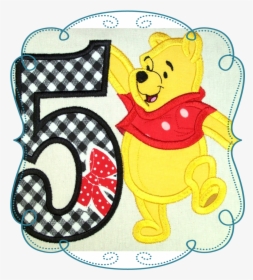 Happy 5 Bear - Pooh Bear Number 5, HD Png Download, Free Download