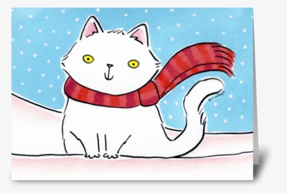 Christmas Kitty Cat In The Snow Greeting Card - British Shorthair, HD Png Download, Free Download
