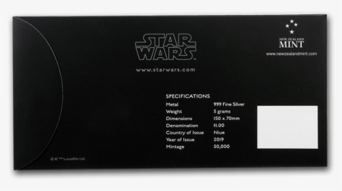 2019 Niue 5 Gram Silver $1 Note Star Wars The Force - Circle, HD Png Download, Free Download