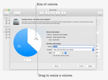 A Physical Disk With Two Partitions - Partition Mac, HD Png Download, Free Download