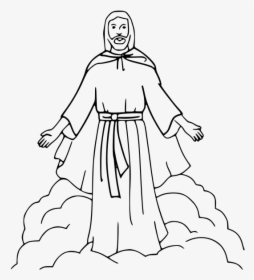 Jesus From Coloring Book - Jesus Shepherd Clipart Black And White, HD Png Download, Free Download