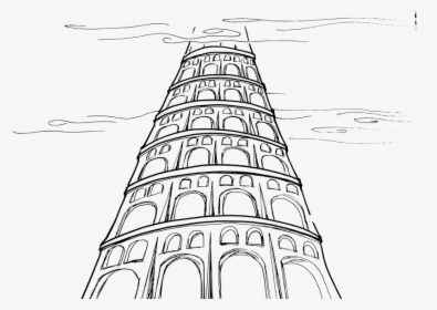 08 Genesis - Tower Of Babel Drawing, HD Png Download, Free Download