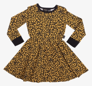 Leopard Ruffle Shoulder Long Sleeve Dress"  Class="lazyload - Day Dress, HD Png Download, Free Download