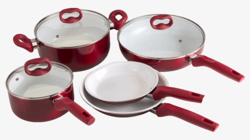 Red And White Pot And Pan Cookware Set - Cookware And Bakeware, HD Png Download, Free Download