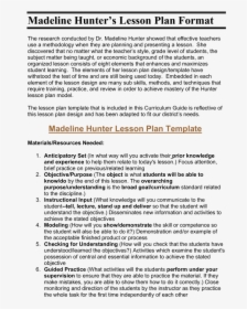 Microsoft Word Madeline Hunters Lesson Plan Format - Madeline Hunter Lesson Plan Chemistry, HD Png Download, Free Download
