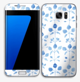 Flores Azules Vinilo Galaxy S7 Edge - Smartphone, HD Png Download, Free Download