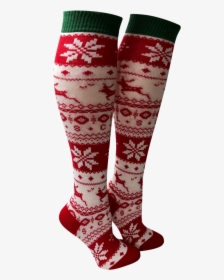 Christmas Knee High Boot Socks - Christmas Knee High Socks, HD Png Download, Free Download