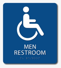 Handicap Men"s Restroom Sign With Braille - Sign, HD Png Download, Free Download