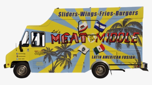 Gf Food Truck Vehicle Wrap For Meat In The Middle - Commercial Vehicle, HD Png Download, Free Download
