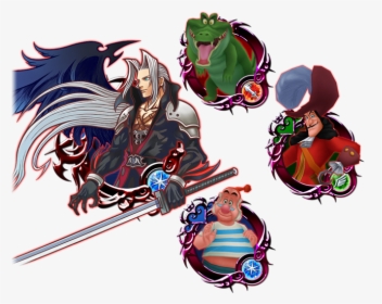 #khux Eng Get An Illustrated Sephiroth Medal In This - Sephiroth Kingdom Hearts Platin, HD Png Download, Free Download