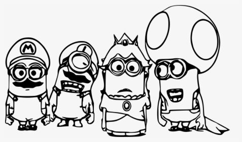 Minions Png No Background Black And White - Mario Kart Coloring Pages, Transparent Png, Free Download