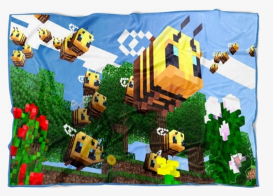 Minecraft Bees Fleece Blanket 3d Fleece Lightweight - Bees In Minecraft Update, HD Png Download, Free Download