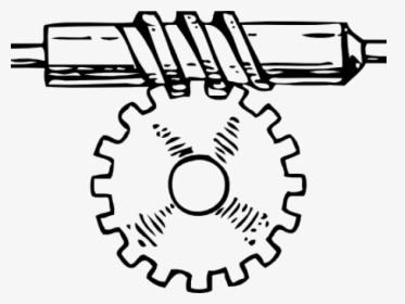 Gears Clipart Line Art - Worm And Worm Gear Clipart, HD Png Download, Free Download