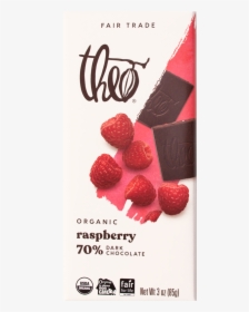 Theo Raspberry 70% Dark Chocolate, 3 Oz - Theos Chocolate, HD Png Download, Free Download