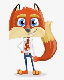 Fox With A Tie Cartoon Vector Character Aka Luke Foxman - Cartoon Fox With Money, HD Png Download, Free Download