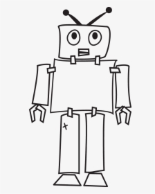 Clip Art Black And White Robot, HD Png Download, Free Download