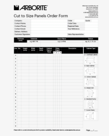 Arborite Cut To Size Panel Order Form Pad - Laminex Benchtop Order Form, HD Png Download, Free Download