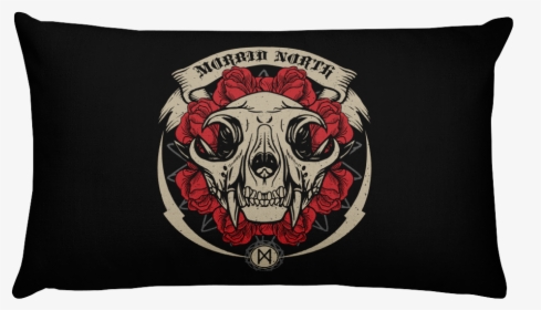 Cat Skull On Black Mockup Front - Throw Pillow, HD Png Download, Free Download