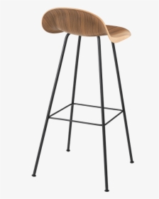 3d Counter Stool W/ Center Base Unupholstered By Gubi"   - Wood Bar Stool Png, Transparent Png, Free Download