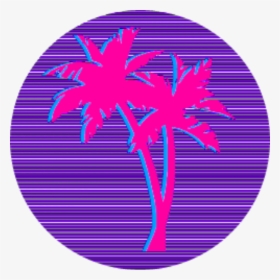 #ftestickers #neon #pink #purple #circle #palmtree - Palm Trees Vaporwave Png, Transparent Png, Free Download