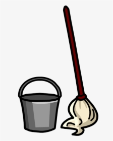 Free Clip Art Bucket - Mop And Bucket Clipart, HD Png Download, Free Download