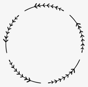 #laurel #wreath #handdrawn #round #circle #monogram - Circle, HD Png Download, Free Download