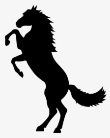 Mustang Rearing Stallion Stencil Silhouette - Rearing Horse Stencil, HD Png Download, Free Download
