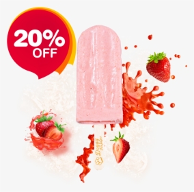 Strawberry Popsicle - Ice Pop, HD Png Download, Free Download