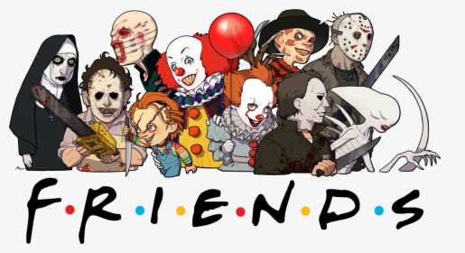 Friends T Shirt With Horror Movie Characters, HD Png Download, Free Download