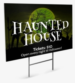 Halloween Haunted House Yard Sign Template Preview - Billboard, HD Png Download, Free Download
