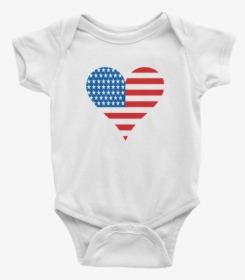 American Flag Onesie, Heart, Heart Flag, American Pride, - I D Rather Be With My Aunt Onesie, HD Png Download, Free Download