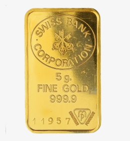 Swiss Bank Corporation Gold Bar - Gold, HD Png Download, Free Download