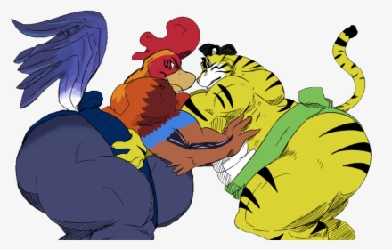 Muscle Clipart Rooster - Tiger Vs Rooster, HD Png Download, Free Download