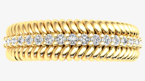 18k Gold Wedding Band 0 25ctw Natural Round Diamond - Gold, HD Png Download, Free Download