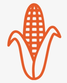 Sharkfarmer Icons Corn-orange - Ear Of Corn Clipart Black And White, HD Png Download, Free Download